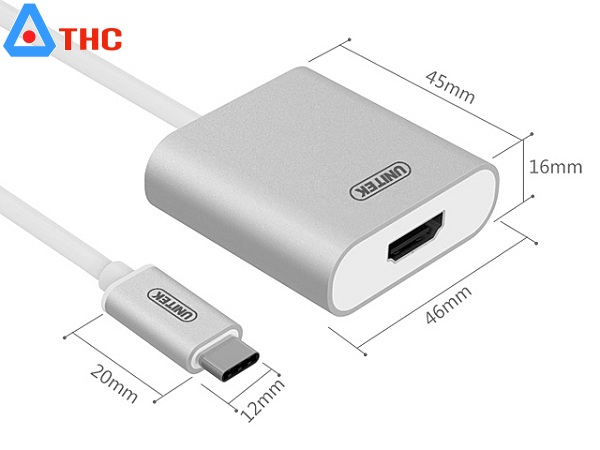 Cáp chuyển đổi từ USB Type C sang HDMI 4K Unitek Y-6309